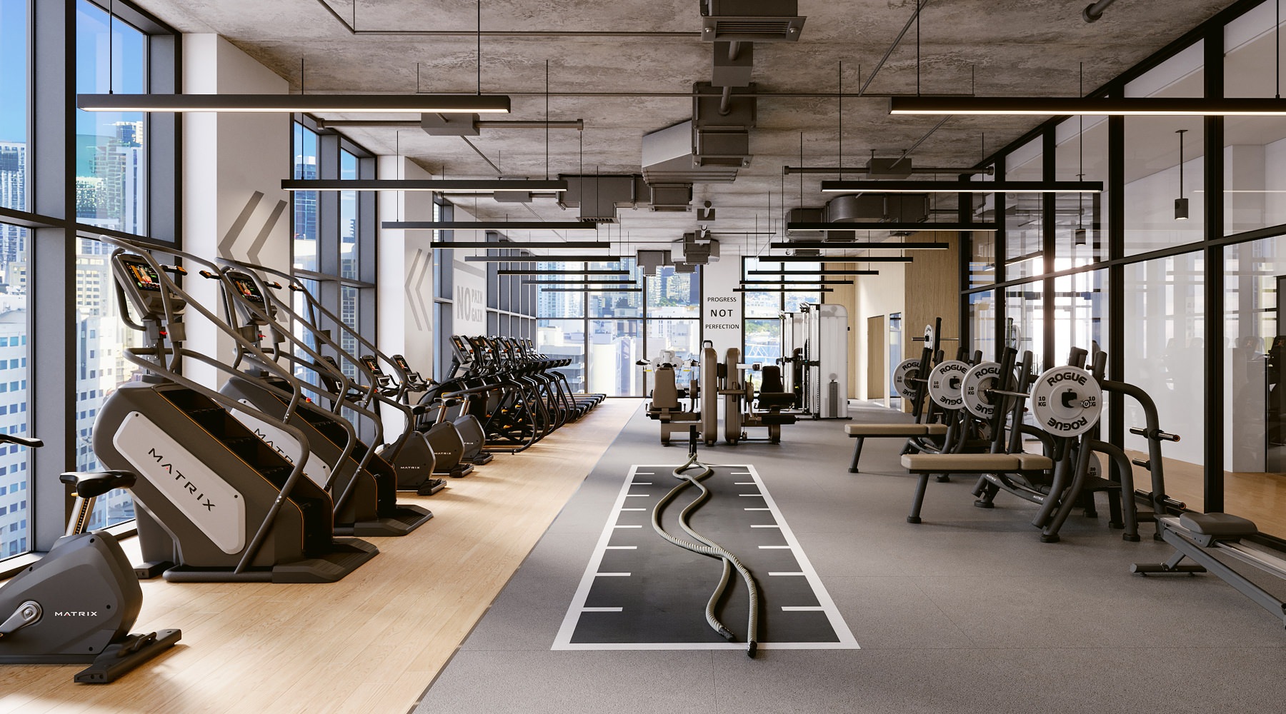 Open and well-lit fitness center
